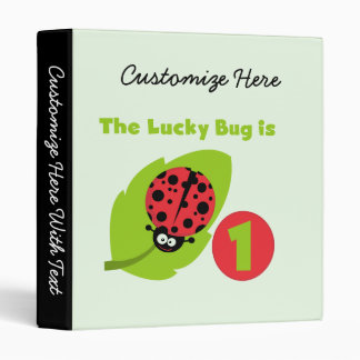 Lucky  Bug 1st Birthday T-shirts and Gifts 3 Ring Binder