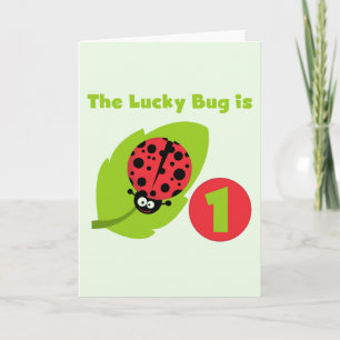 Lucky Bug 1st Birthday T-shirts and Gifts Card