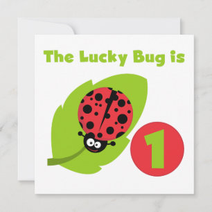 Lucky  Bug 1st Birthday T-shirts and Gifts Invitation