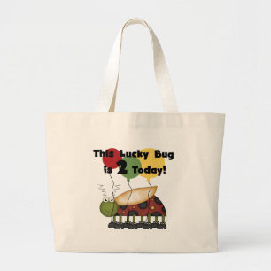 Lucky Bug 2nd Birthday T-shirts and Gifts Large Tote Bag