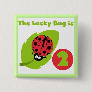 Lucky Bug 2nd Birthday T-shirts and Gifts Pinback Button