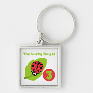 Lucky Bug 3rd Birthday T shirts and Gifts Keychain