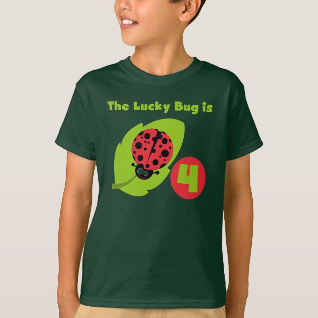 Lucky Bug 4th Birthday T-shirts and Gifts (Front)