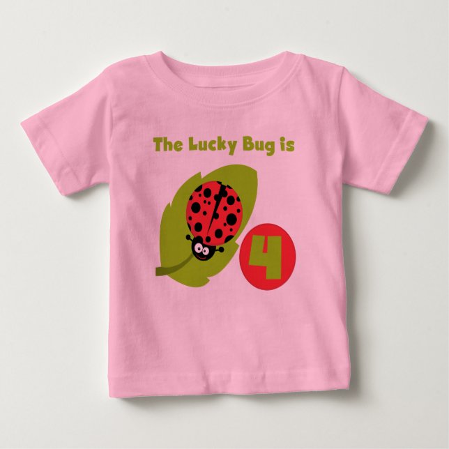 Lucky Bug 4th Birthday T-shirts and Gifts (Front)