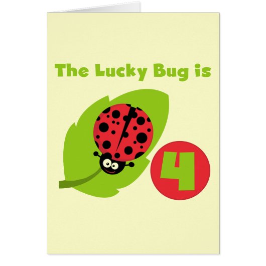 Lucky Bug 4th Birthday T-shirts and Gifts (Front)