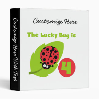 Lucky Bug 4th Birthday T-shirts and Gifts Binder