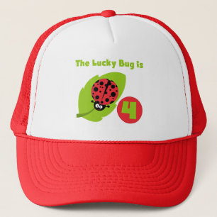 Lucky Bug 4th Birthday T-shirts and Gifts Trucker Hat
