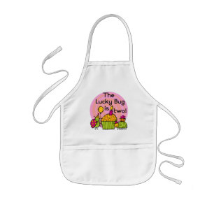 Lucky Bug Cupcake 2nd Birthday T-shirts and Gifts Kids' Apron
