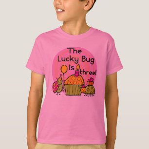 Lucky Bug Cupcake 3rd Birthday Tshirts and Gifts