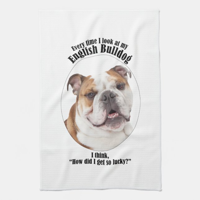 Lucky Bulldog Kitchen Towel (Vertical)