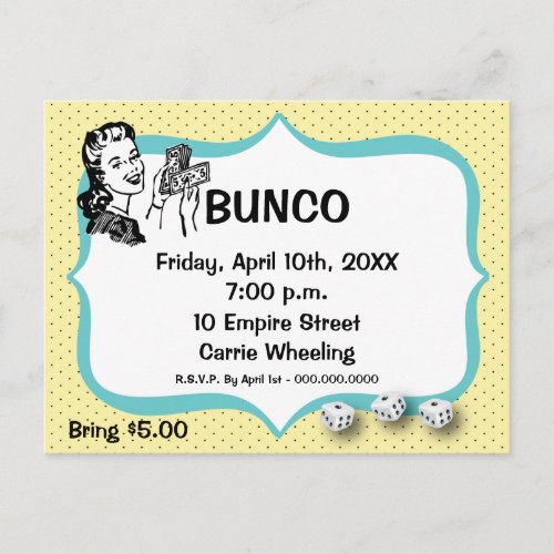 Lucky Bunco Player Postcard by Artinspired