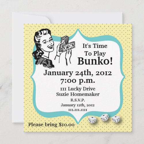 Lucky Bunko Player Invitation by Artinspired