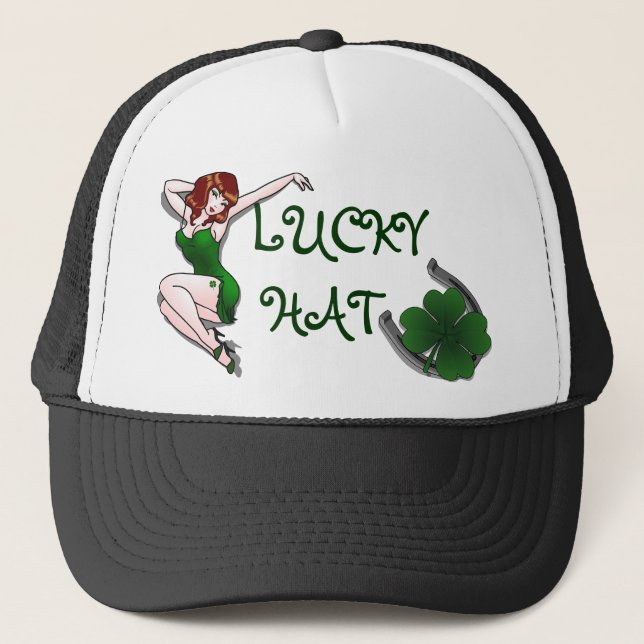 Lucky Cap Retro Irish Pinup Lucky Cap Personalized (Front)