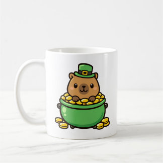 Lucky Capybara Pot of Gold Funny St. Patrick's Day Coffee Mug