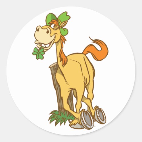 Lucky Cartoon Horse on St Patricks Day Sticker