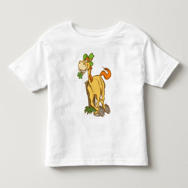 Lucky Cartoon Horse St Patrick's Day  KidsT-shirt Toddler T-shirt (Front)