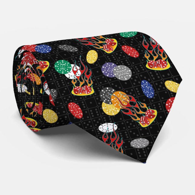 Lucky Casino Dice Neck Tie (Rolled)