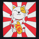 Lucky Cat (A) Bandana<br><div class="desc">This is the legend of the Maneki Neko: In the 17th century, there was a rundown and poverty-stricken temple in Tokyo. The temple's priest was very poor, but he shared what little food he had with his pet cat, Tama. One day, a wealthy and important man was caught in a...</div>