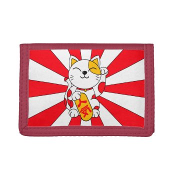 Lucky Cat (a) Trifold Wallet by CaptainScratch at Zazzle