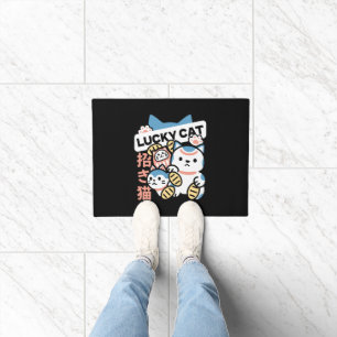 Lucky Cat Art – Maneki Neko with Gold Coin Doormat