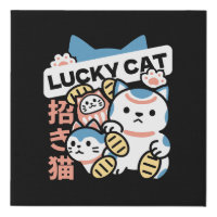 Lucky Cat Art – Maneki Neko with Gold Coin