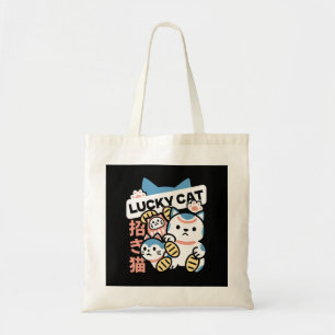 Lucky Cat Art – Maneki Neko with Gold Coin Tote Bag