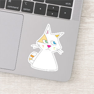 Lucky Cat Doodle Sticker