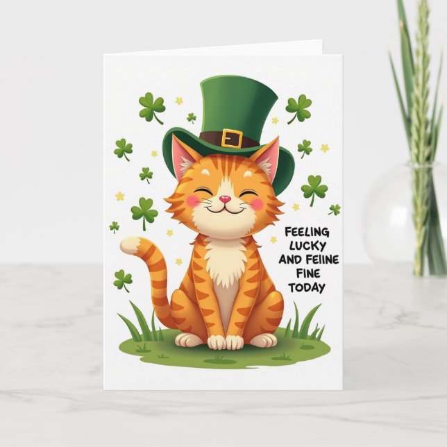 Lucky Cat Feiine Fine Day Card (Front)
