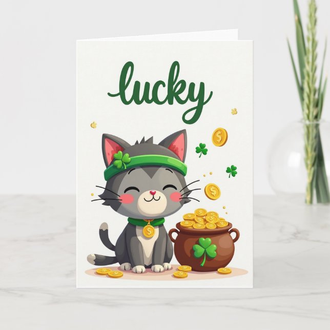 Lucky Cat Gold Coin Card (Front)
