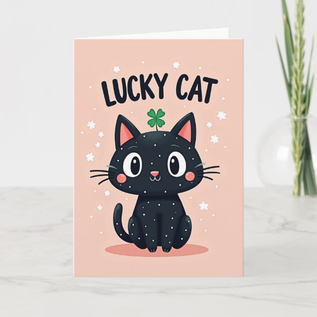 Lucky Cat Good Fortune Card (Front)