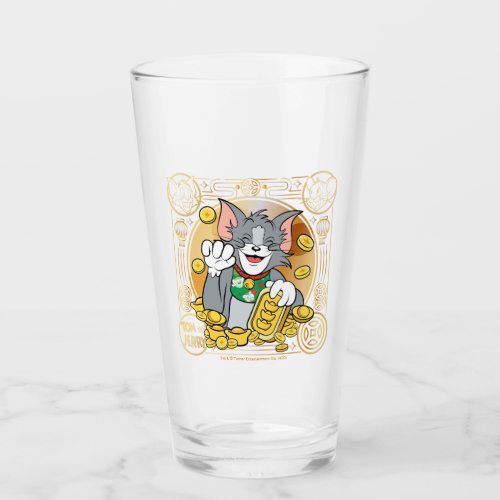 Lucky Cat Jerry With Gold Sycees Glass