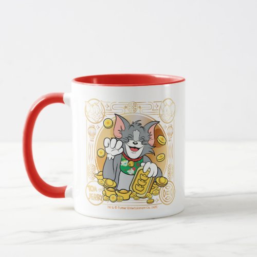 Lucky Cat Jerry With Gold Sycees Mug