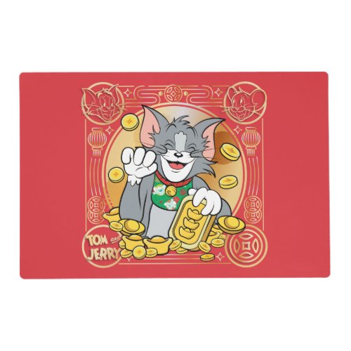 Lucky Cat Jerry With Gold Sycees Placemat