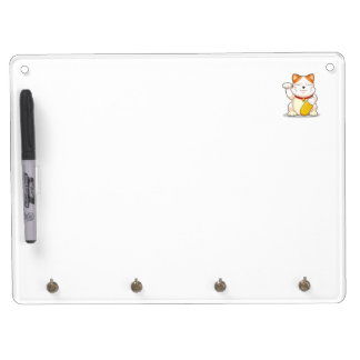 Lucky Cat (Makeni Neko) Dry Erase Board With Keychain Holder