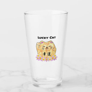 Lucky Cat (Maneki Neko) Glass