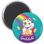 Lucky Cat Maneki Neko Good Luck Pot Of Gold Magnet at Zazzle