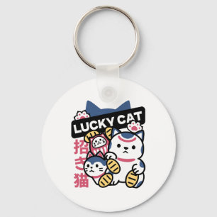 Lucky Cat Maneki Neko – Japanese Fortune Cat  Keychain