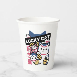 Lucky Cat Maneki Neko – Japanese Fortune Cat Paper Cups