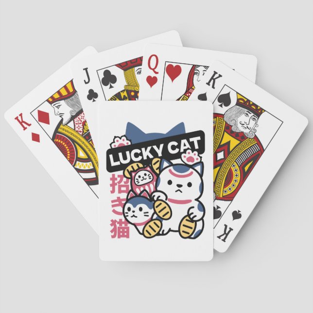 Lucky Cat Maneki Neko – Japanese Fortune Cat  Poker Cards (Back)