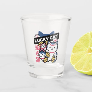 Lucky Cat Maneki Neko – Japanese Fortune Cat  Shot Glass