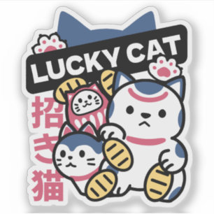 Lucky Cat Maneki Neko – Japanese Fortune Cat Sticker