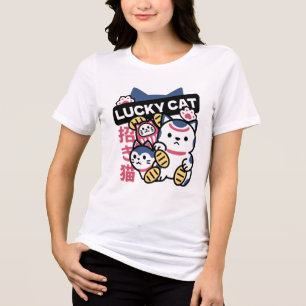 Lucky Cat Maneki Neko – Japanese Fortune Cat  Tri-Blend Shirt