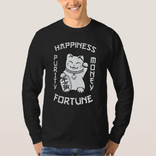 Lucky Cat Maneki Neko Japanese Kawai Cat Cute Feng T-Shirt