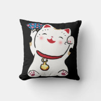 Lucky Cat Maneki Neko Pillow