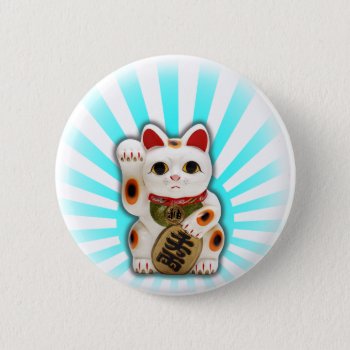 Lucky Cat (maneki-neko) Pinback Button by RobotFace at Zazzle