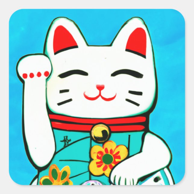 Lucky cat Maneki Neko stickers (Front)