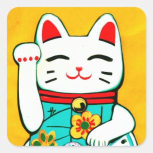 Lucky cat Maneki Neko stickers