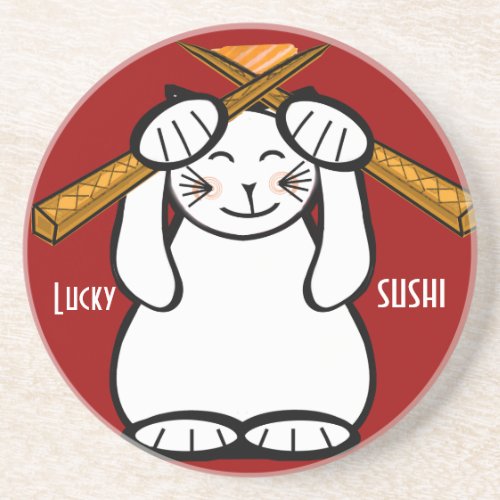 Lucky Cat_ Maneki Neko _ sushi Coasters