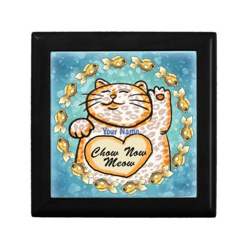 Lucky Cat Meow custom name Gift Box