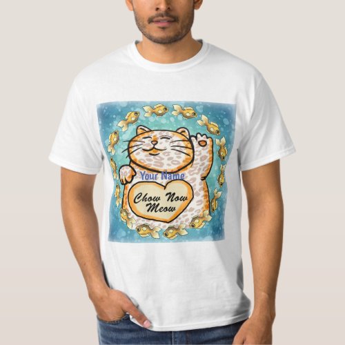 Lucky Cat Meow custom name T_Shirt